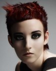 Short hairstyle with spikes and a soft appearance