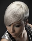 Short silver hair with a graduated neck section