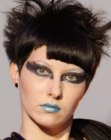 Punk haircut with geometric shapes for black hair
