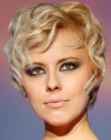 Short blonde 1960s hair with curls