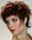 Fun to wear short hairstyle with a flipped out neck section