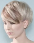 Short hairstyle with exposed ears and neck for women