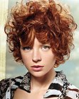 Short curly hair with femininity and retro elements