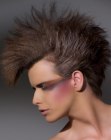 Mohawk with short sides and a steep back for women