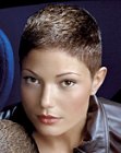 Carefree hairstyle with buzz cut short hair for women