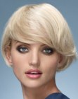 Short hairstyle with long bangs and sides with an inward curve