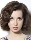 Short hair with curls, waves and retro elements