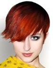Short hair with smooth roundness and copper and red hues