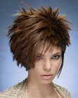 Short haircut with irregular layers and various lengths
