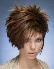 Short haircut with irregular layers and various lengths