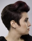 Short haircut with modern lines and a touch of vintage