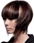 Short hairstyle with textured tips and forward swept sides