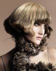 Short vintage hairstyle with soft lines and full bangs