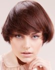 Short rounded bob with textured tips and a natural flow