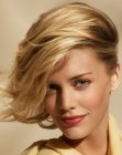 Elegant short hairstyle with the hair pulled to one side