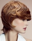 Short haircut with a covered nape and roundness