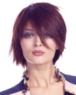 Easy short hairstyle with layers and long bangs