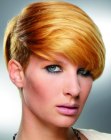 Short hairstyle with sleek top hair and an undercut