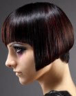 Short A-line bob with a buzzed nape section