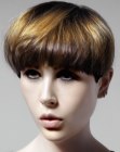 Short round hairstyle with dominating bangs