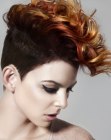 Female Mohawk with a wavy top and shaved sides