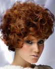 Short hairstyle with curls and a beautiful round shape