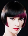 Very short bob with sharp cutting lines and glossy shine