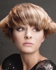 Short haircut with layers and a trapeze shape