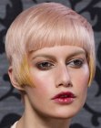 Short vintage inspired hair with forward jutting section