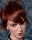 Asymmetrical hairstyle with a combination of hair lengths