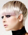 Smooth short hair with a combination of a pixie and a page cut
