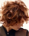 Short hair with large ruffled and deconstructed curls