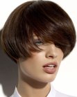 Short bowl cut hair with texture all around