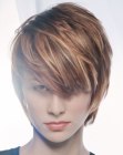 Short hair with surprising texture, highlights and lowlights