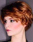 Wearable short hairstyle with shaken up hair