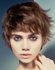 Layered pixie cut with wispy tips and volume