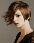 Short hairstyle with mixed textures