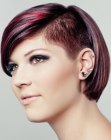 Short hipster hairstyle with an undercut on one side