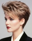 Short nape 1980s hairstyle