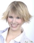 Lively and youthful look with straightened short hair