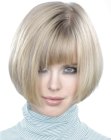 Blonde chin length bob with slight layering