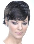 Short and comfortable women's hairstyle with gel styling