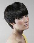 High fashion pixie cut with long bangs and sideburns