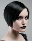 Gothic look with sleek short hair