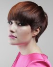 Short multi-tonal hair with long bangs