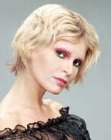 Short blonde hair with layering and finger waves