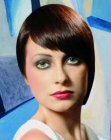Simple short contoured haircut with a shiny surface