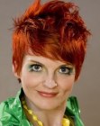 Pixie cut with top volume for red hair