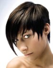 Androgynous short haircut with longer strands