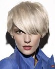 Hairstyle with short sides and longer top hair for women